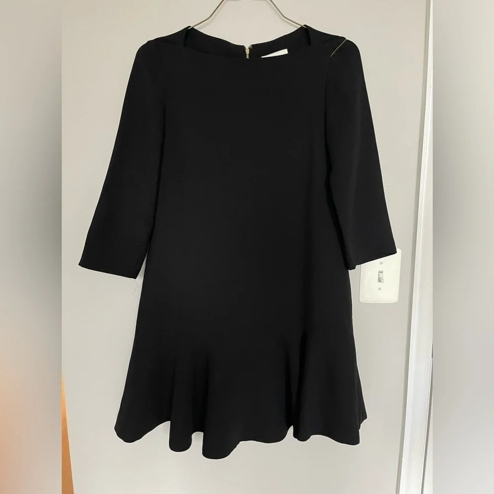 kate spade new‎ york Flounce Crepe Mini Dress in Black 4